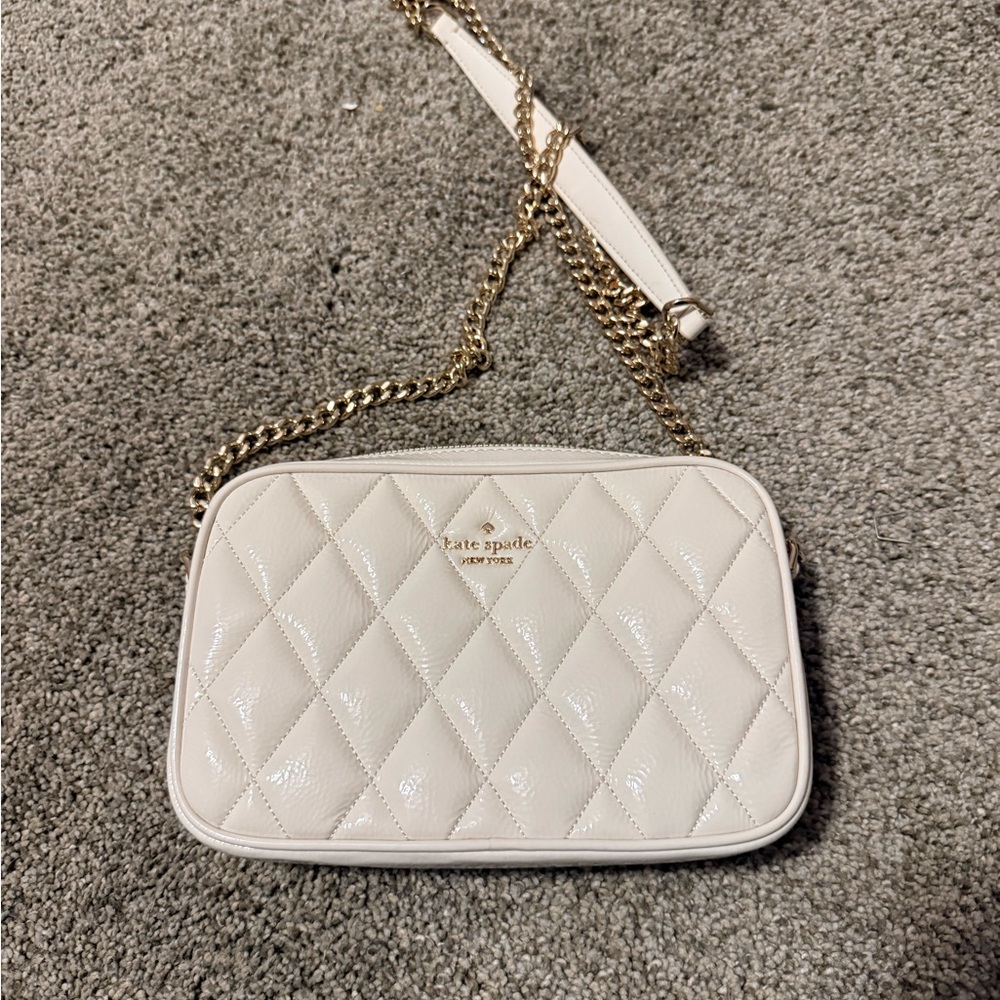 Kate Spade White Quilted Crossbody Bag
